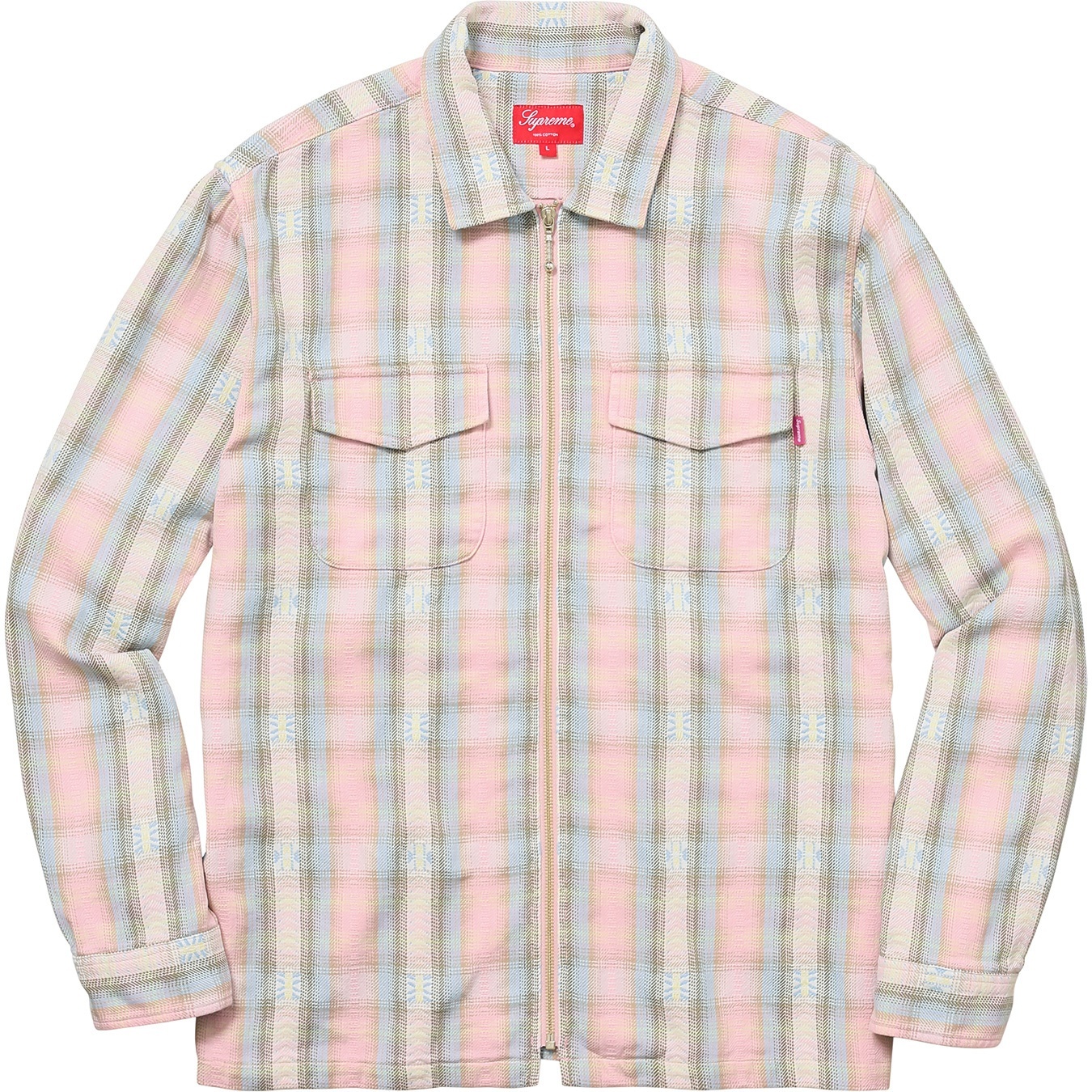 Plaid Flannel Zip Up Shirt view 3